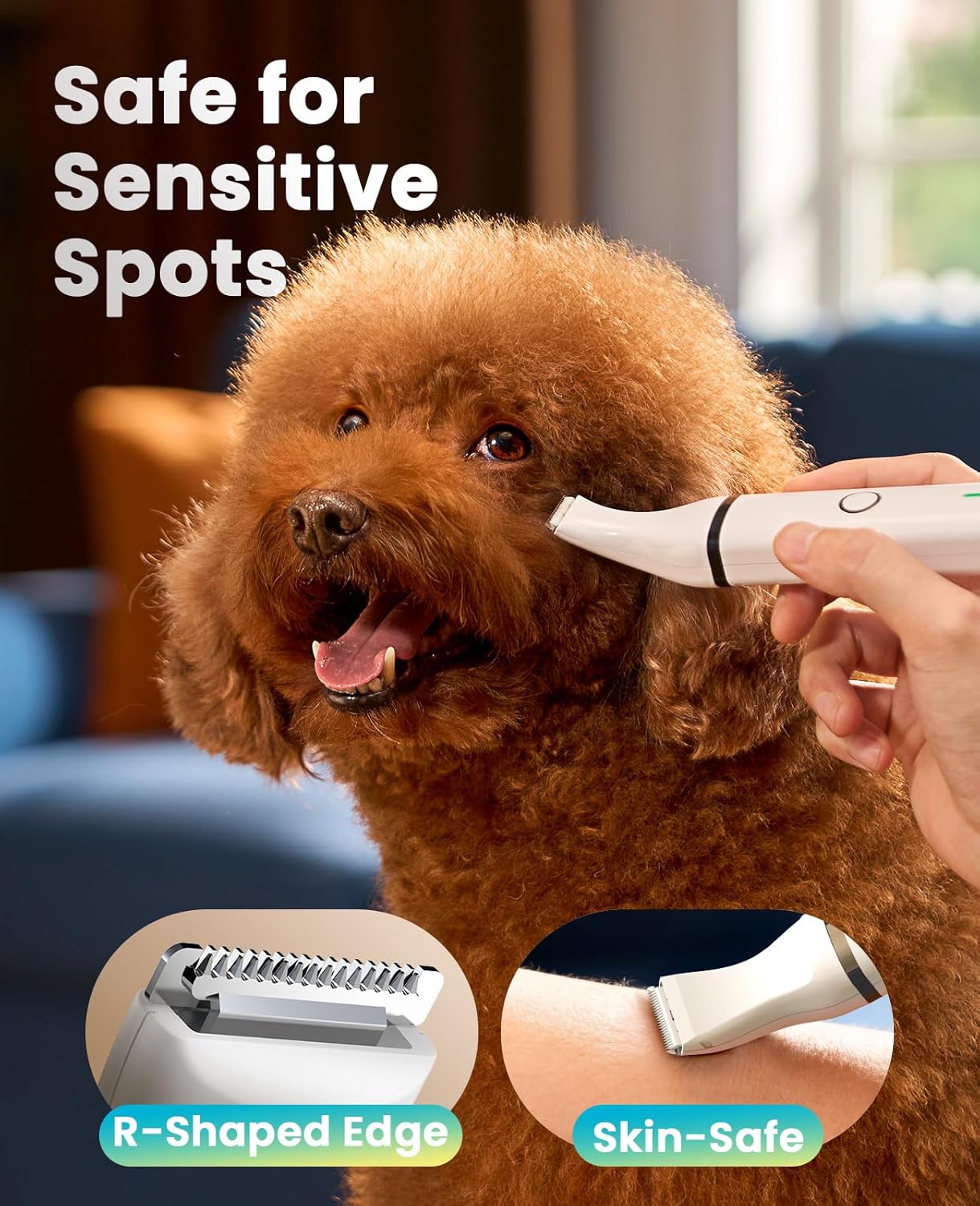 Oneisall Dog Clippers with Double Blades Cordless Small Pet Hair Grooming Trimmer Low Noise