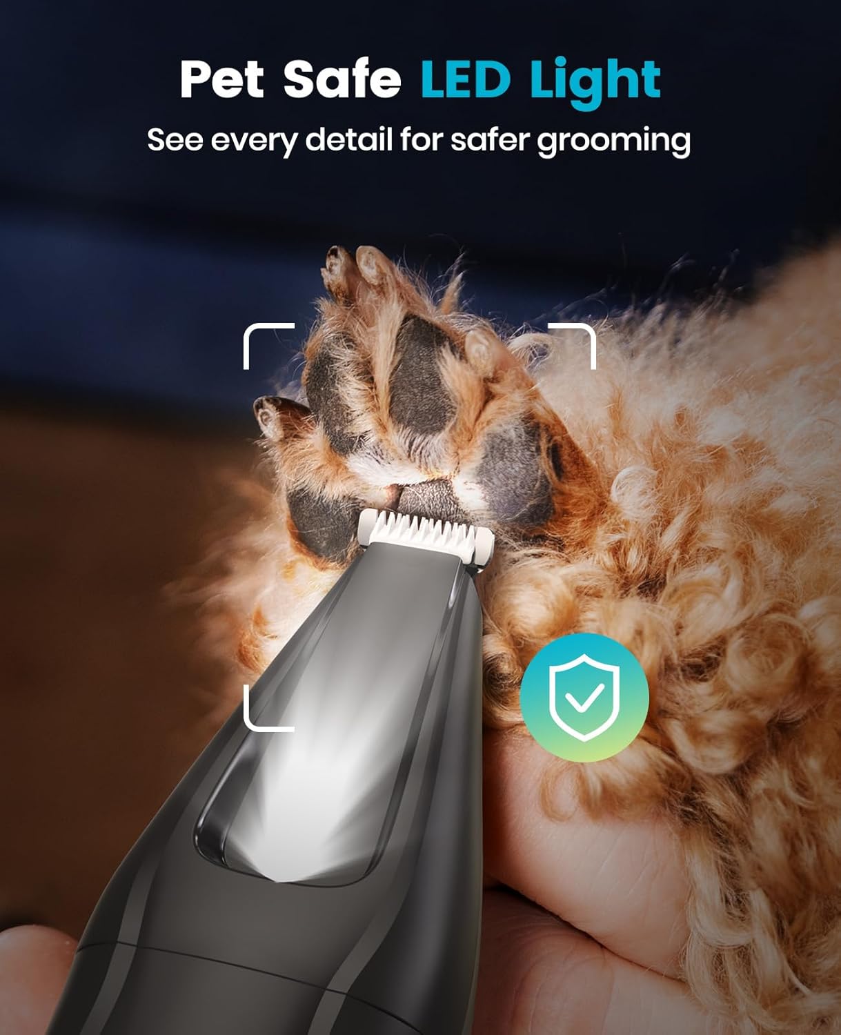 Oneisall Dog Clippers &amp; Paw Trimmer 4 in 1 Grooming Kit Cordless Silent Pet Shaver