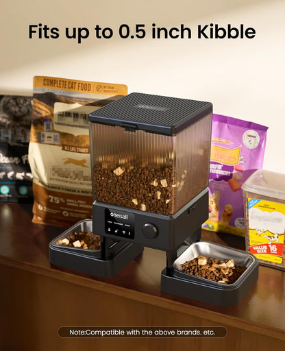 Oneisall Automatic Cat Feeder with 5G WiFi Automatic Pet Food Dispenser for 2 Cats