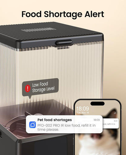 Oneisall Automatic Cat Feeder with 5G WiFi Automatic Pet Food Dispenser for 2 Cats