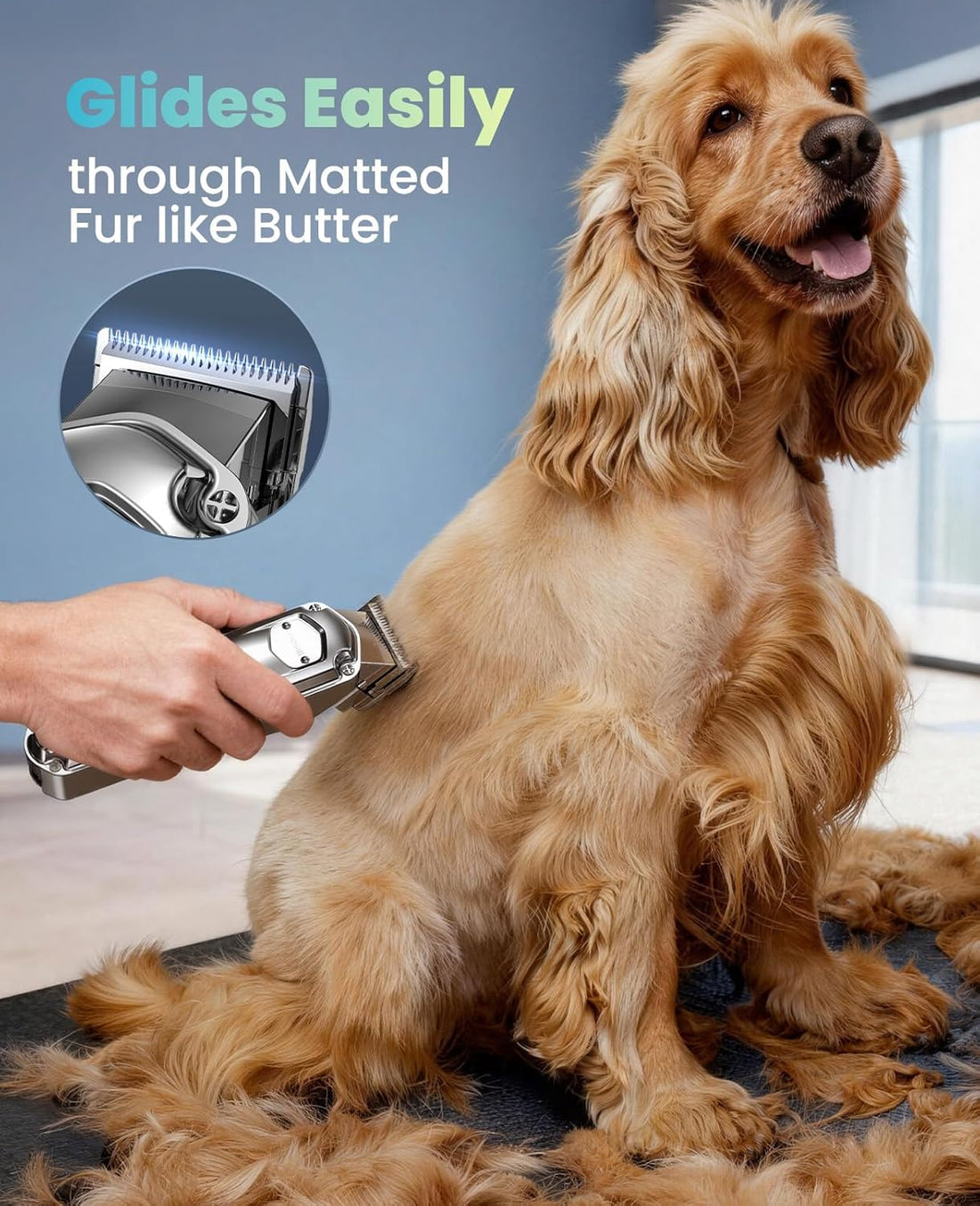 Oneisall Dog Clippers for Grooming Rechargeable Cordless Pet Shaver for Thick Heavy Coats Low Noise