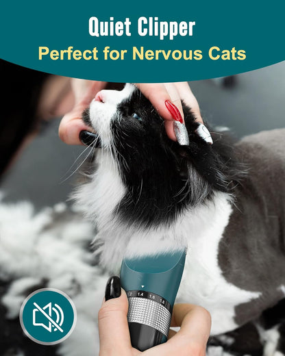Oneisall Cat Clippers for Matted Hair 5-Speed Quiet Cat Grooming kit Cordless Pet Shaver