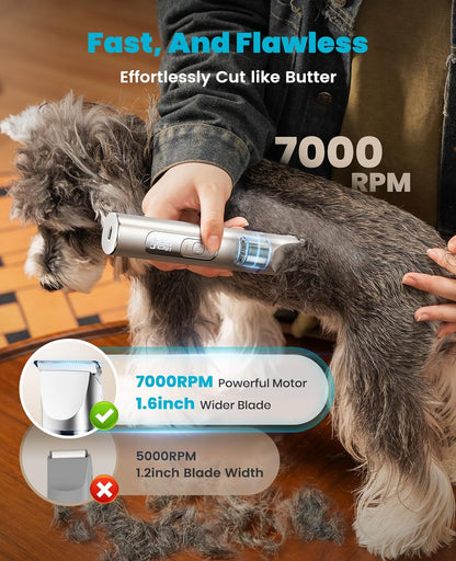 Oneisall 4 in 1 Dog Grooming Kit Rechargeable Cordless Dog Hair Trimmer for Paw Nail Grinder