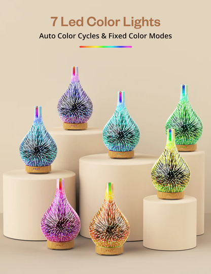 Anjou 3D Glass Essential Oil Diffuser Ultrasonic Aromatherapy Humidifier