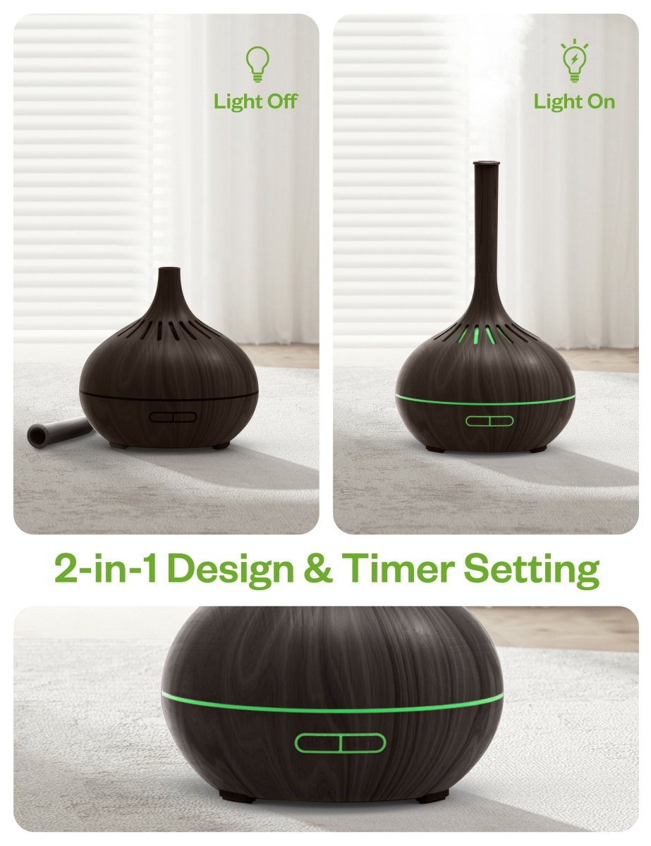 Anjou Essential Oil Diffuser 400ml Cool Mist Humidifier 2 in 1 design