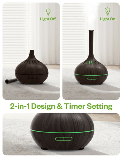 Anjou Essential Oil Diffuser 400ml Cool Mist Humidifier 2 in 1 design