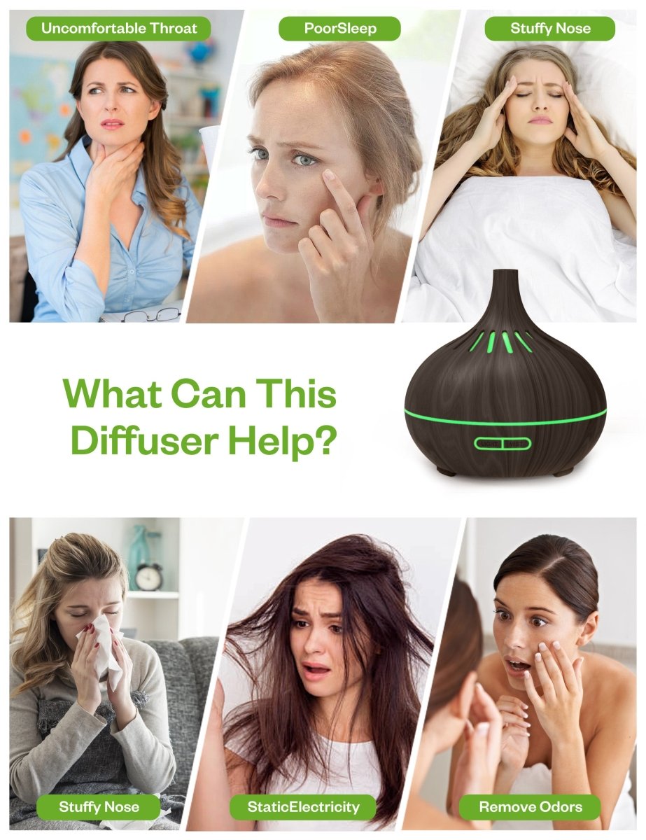 Anjou Essential Oil Diffuser 400ml Cool Mist Humidifier 2 in 1 design