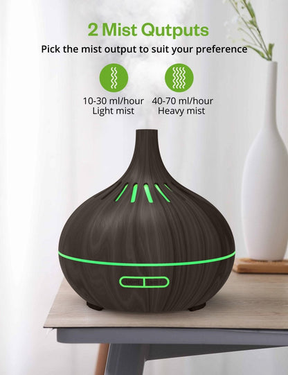 Anjou Essential Oil Diffuser 400ml Cool Mist Humidifier 2 in 1 design