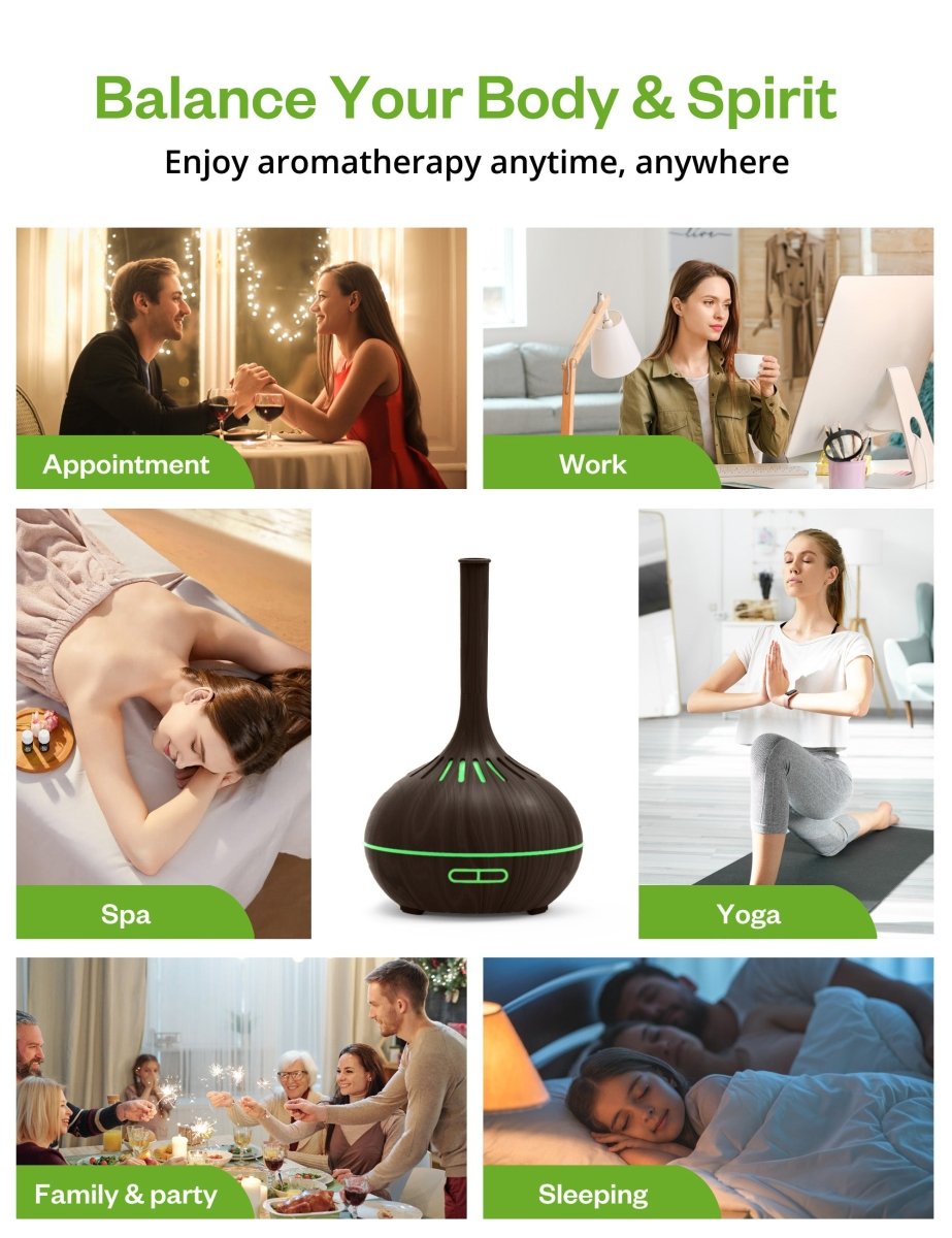 Anjou Essential Oil Diffuser 400ml Cool Mist Humidifier 2 in 1 design