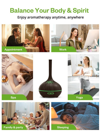 Anjou Essential Oil Diffuser 400ml Cool Mist Humidifier 2 in 1 design