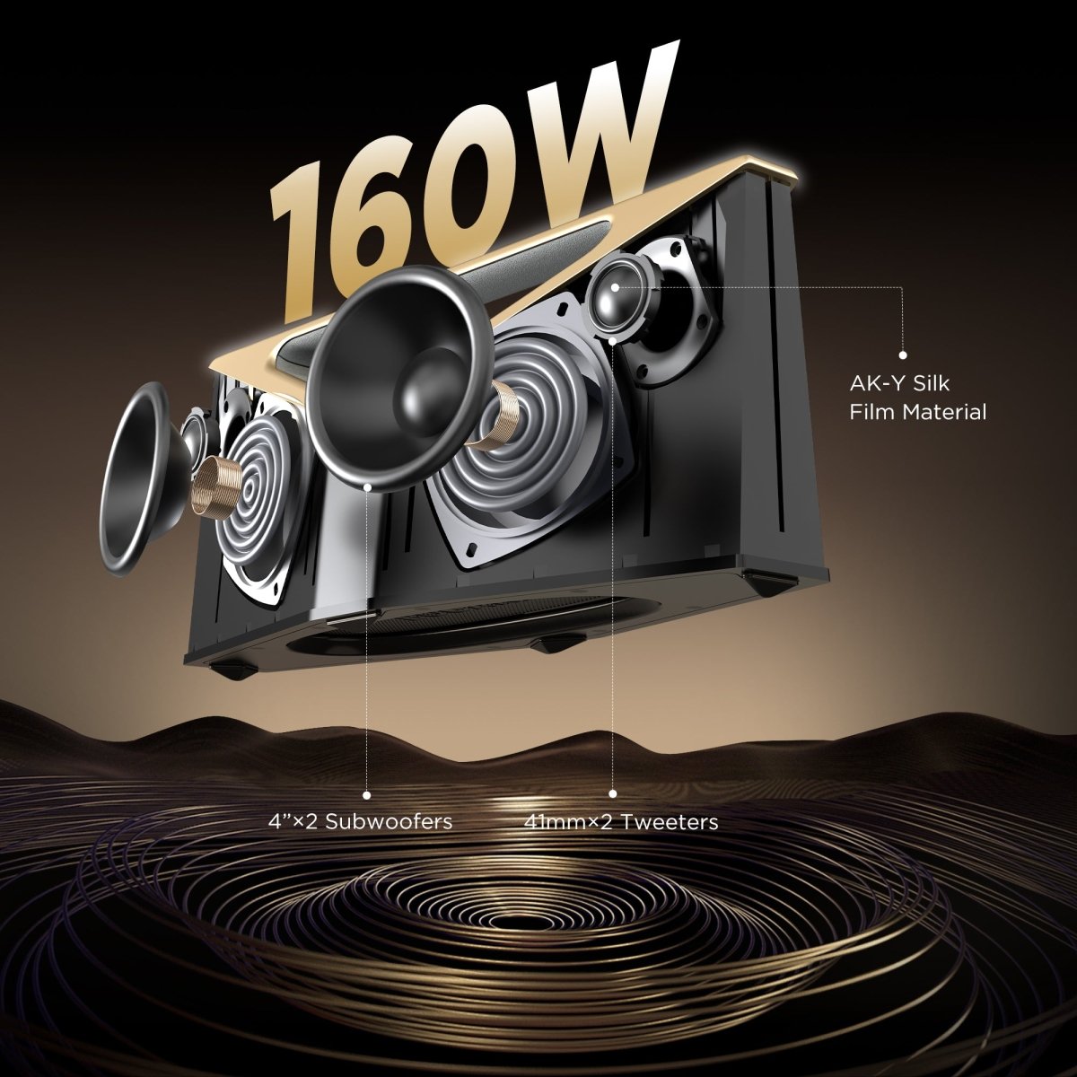 BUGANi Brief Pro Lamborghini Edition Bluetooth Speaker 160W Hi-Res Audio