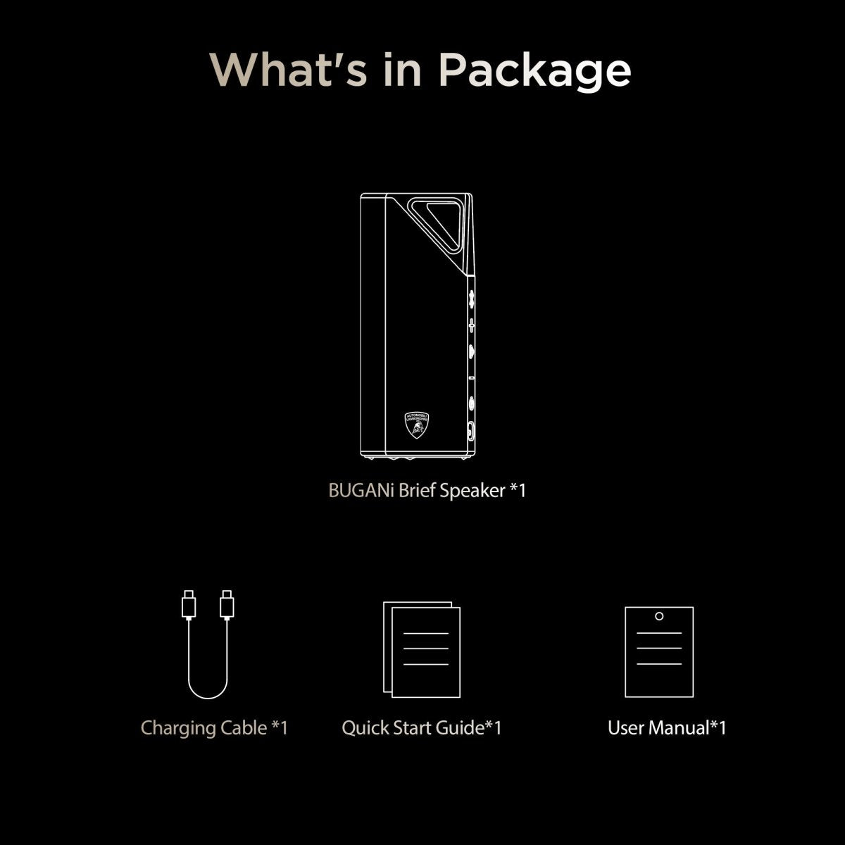 BUGANi Brief Ultra Lamborghini Edition Bluetooth Speaker Portable Hi-Res Audio