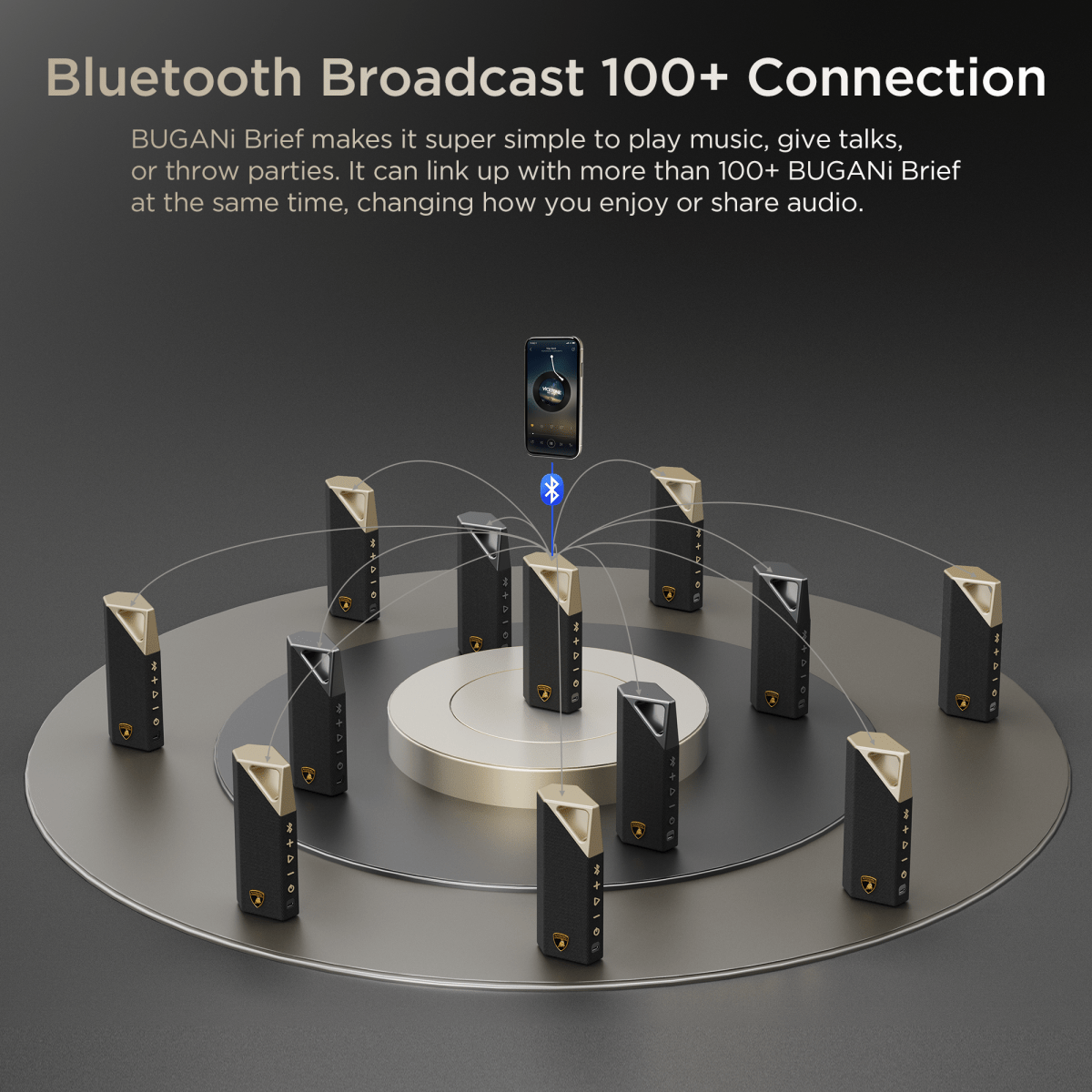 BUGANi Brief Ultra Lamborghini Edition Bluetooth Speaker Portable Hi-Res Audio