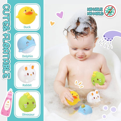 CUTE STONE Baby Bath Toys Floating Squirting Bathtub Toy Toddler Shower Playset