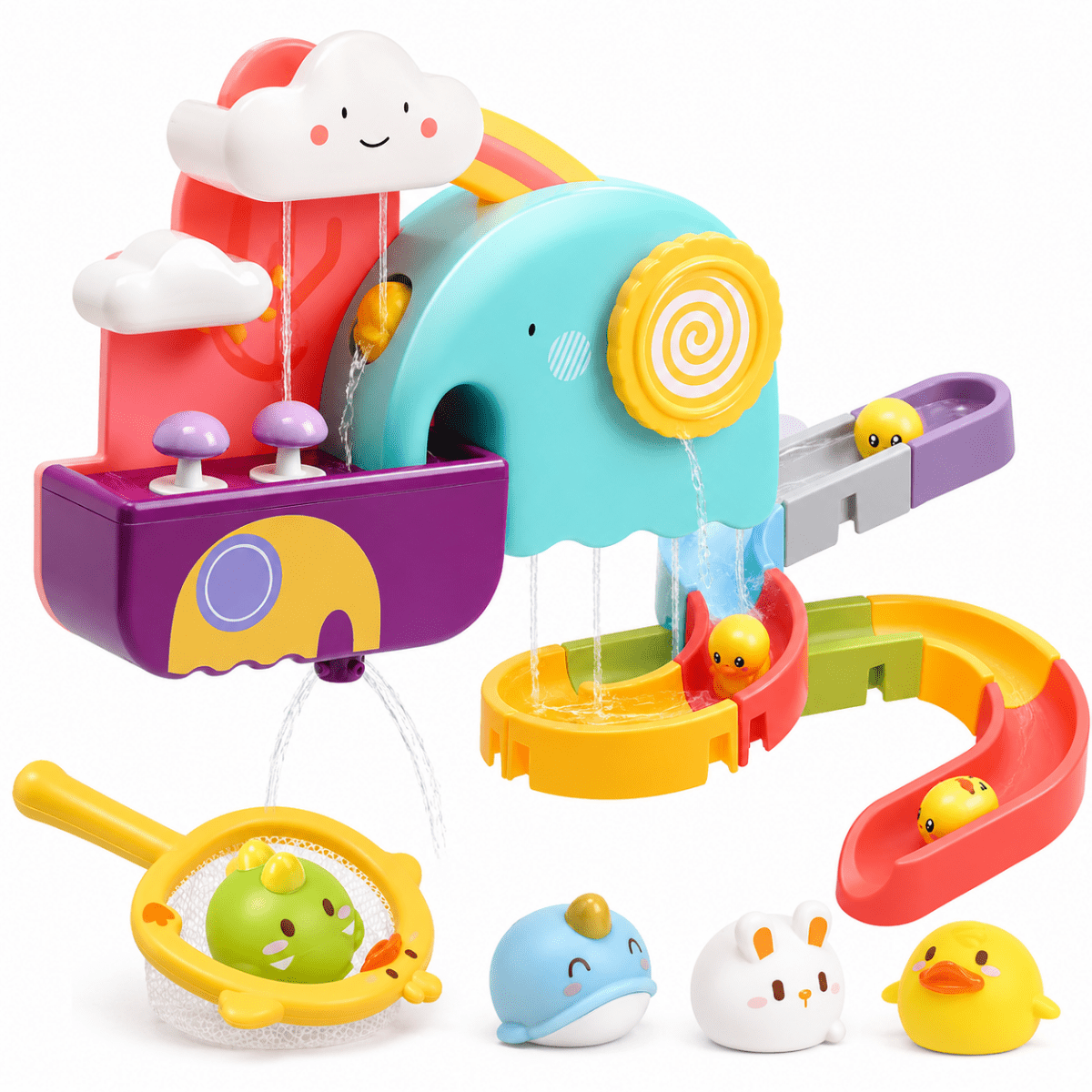 Cute Stone Baby Bath Toys Floating Squirting Bathtub Toy Toddler Shower Playset