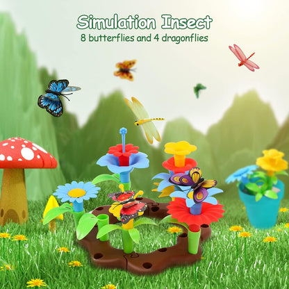 CUTE STONE Kids Gardening Tool Set Garden Toys Flower Garden Building Toy