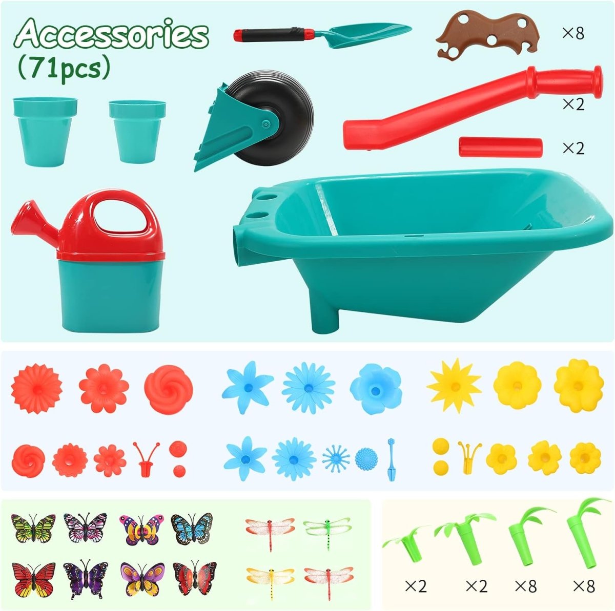 CUTE STONE Kids Gardening Tool Set Garden Toys Flower Garden Building Toy