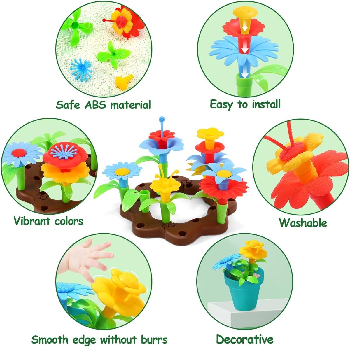CUTE STONE Kids Gardening Tool Set Garden Toys Flower Garden Building Toy