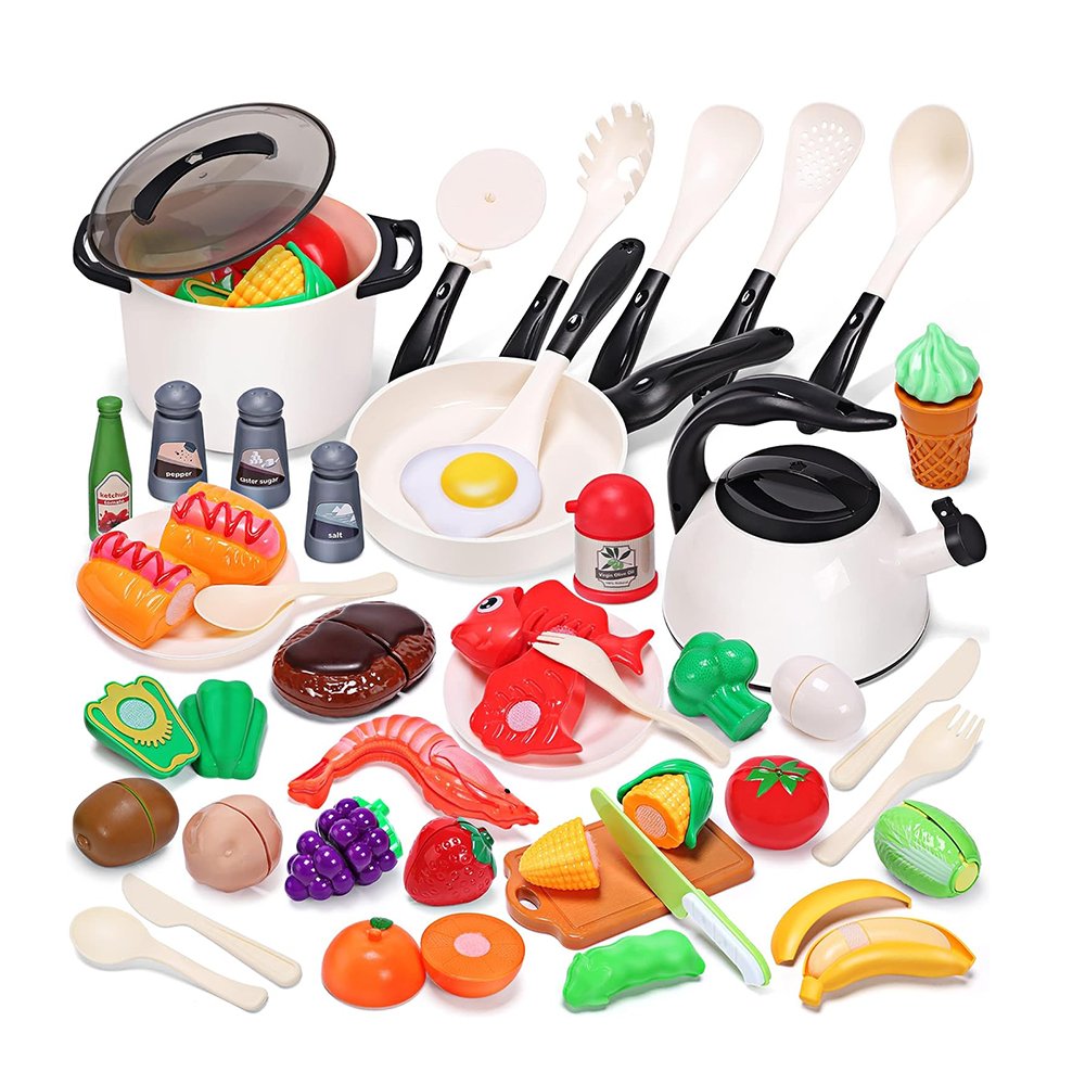 CUTE STONE Play Kitchen Accessories Toy Play Food Sets for Kids Kitchen Playset