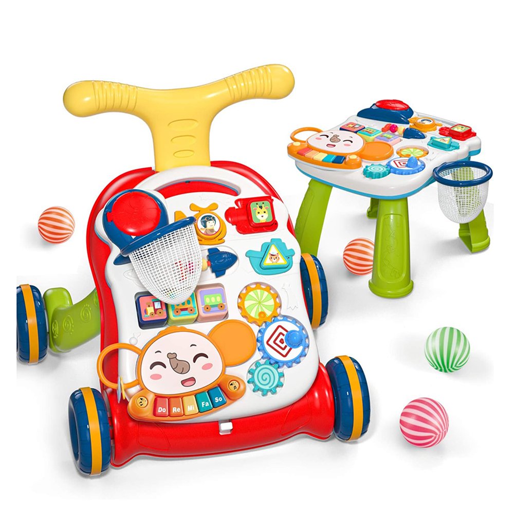 CUTE STONE Sit-to-Stand Learning Walker 2 in 1 Baby Walker Child Activity Center