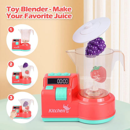 CUTE STONE Toy Kitchen Appliances Playset Kids Accessories Mixer Blender Toaster