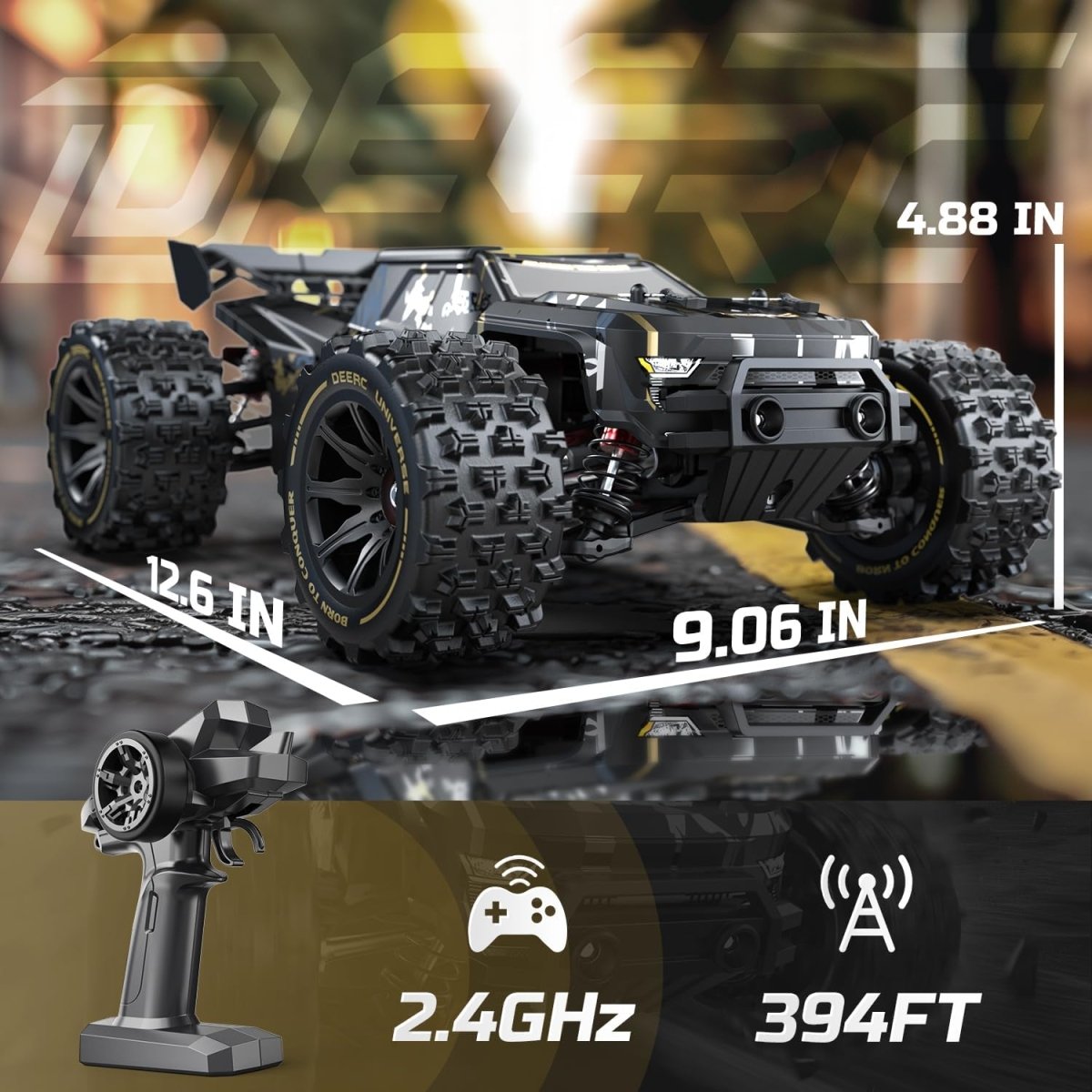 DEERC 1:14 Fast Brushless RC Car High Speed Remote Control Car Offroad Truck