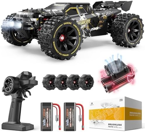 DEERC 1:14 Fast Brushless RC Car High Speed Remote Control Car Offroad Truck