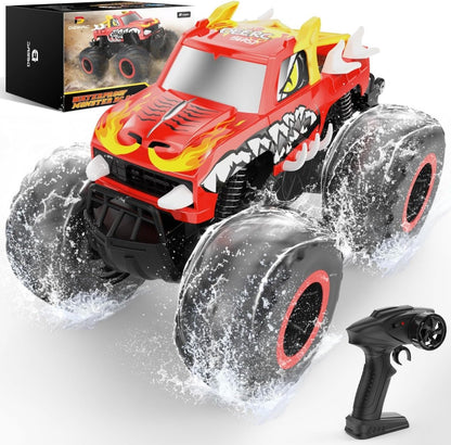 DEERC 1:16 Amphibious RC Monster Trucks IPX7 Waterproof Remote Control Car 4WD