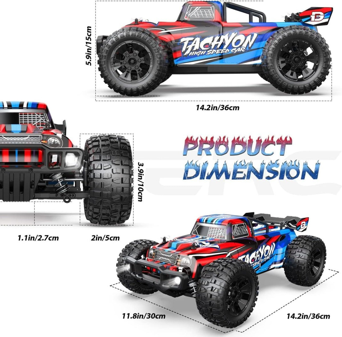 DEERC 210E Brushless High Speed RC Car 1:10 Large 4WD Remote Control Monster Truck
