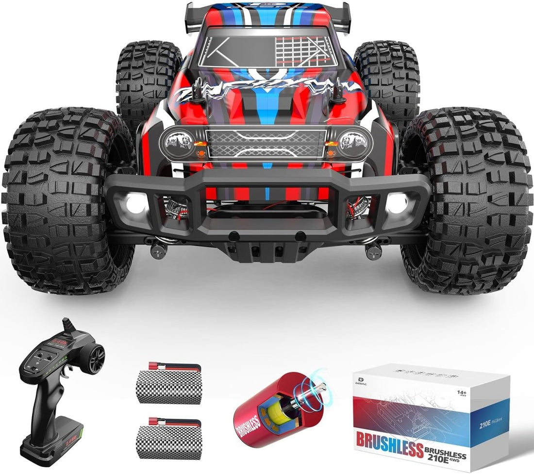 DEERC 210E Brushless High Speed RC Car 1:10 Large 4WD Remote Control Monster Truck