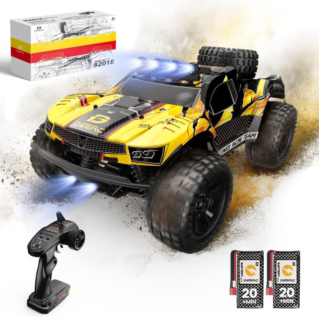 DEERC 9201E Remote Control Car 1:10 High Speed RC Monster Truck 4x4 Off Road