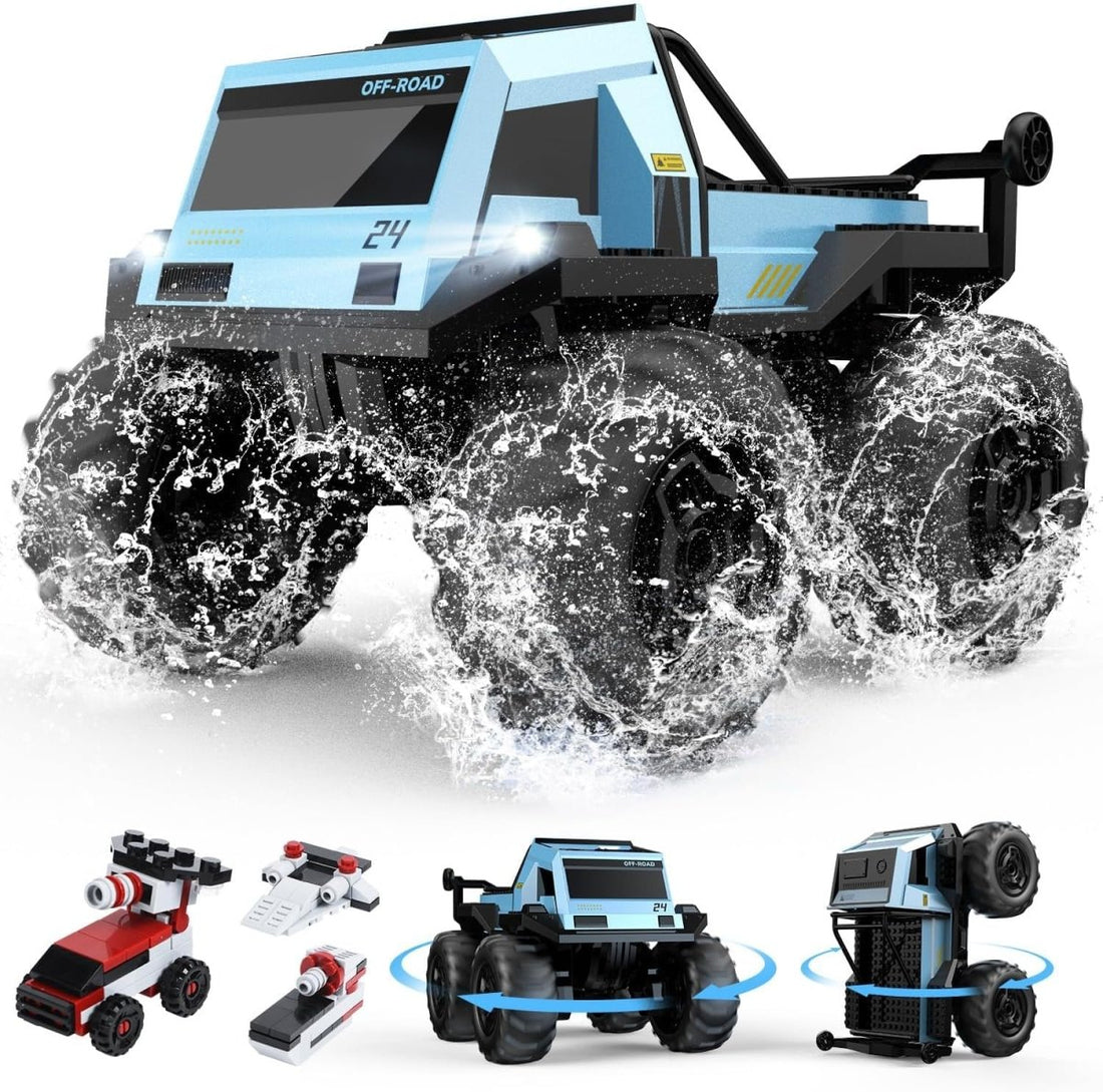 DEERC Amphibious Remote Control Car Monster Truck Toys Waterproof RC Stunt Cars