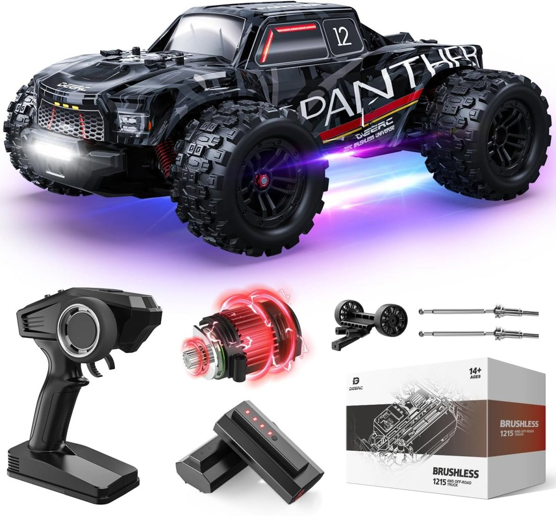 DEERC Brushless Fast Extreme RC Car 1:14 Scale 4WD Remote Control Monster Truck