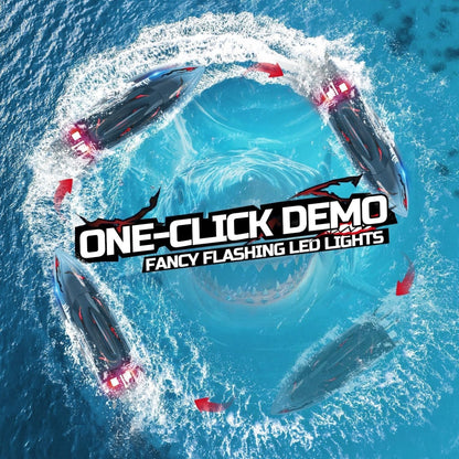 DEERC Brushless RC Boat Remote Control Boats 2.4GHz Racing LED Lights Pool Lake