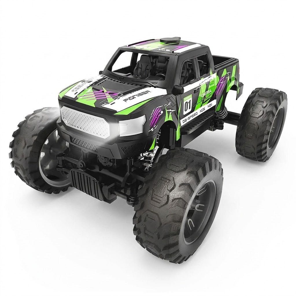 DEERC DE44 Remote Control Monster Truck w/ Fog Mist Dual Motors Off Road RC Car