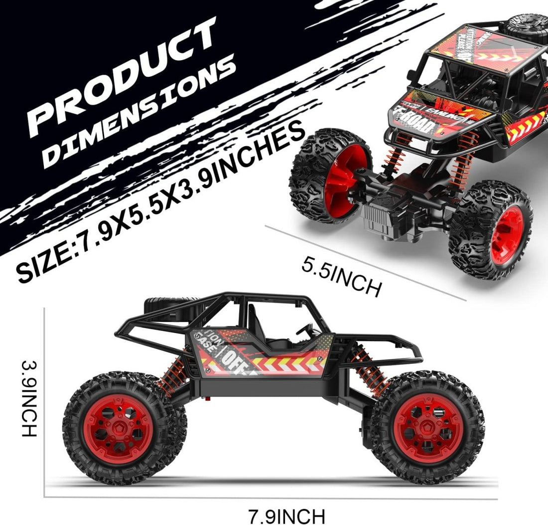 DEERC DE66 Remote Control Car 2.4G RC Monster Truck Crawler W/ Metal Shell