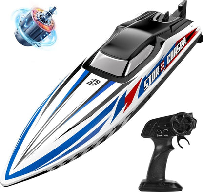 DEERC Fast Brushless RC Boat Remote Control Boats Racing LED Lights Metal Servo