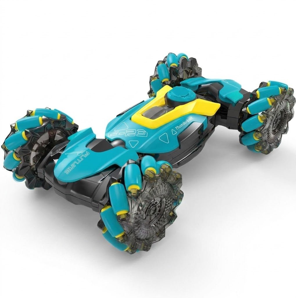DEERC Gesture Sensing RC Stunt Car with Fog Mist &amp; Music 4WD Hand Controlled Toy