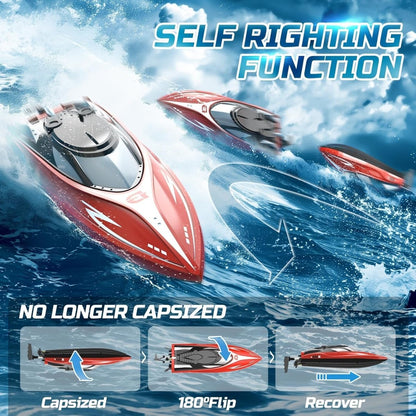 DEERC H120 RC Boat Remote Control Boats for Pools and Lakes 20+mph 2.4GHz Racing