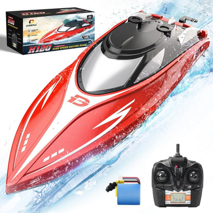 DEERC H120 RC Boat Remote Control Boats for Pools and Lakes 20+mph 2.4GHz Racing