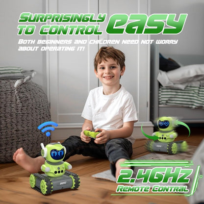 DEERC RC Robot Toys for Kids Walkie Talkie Remote Control Emo Robot