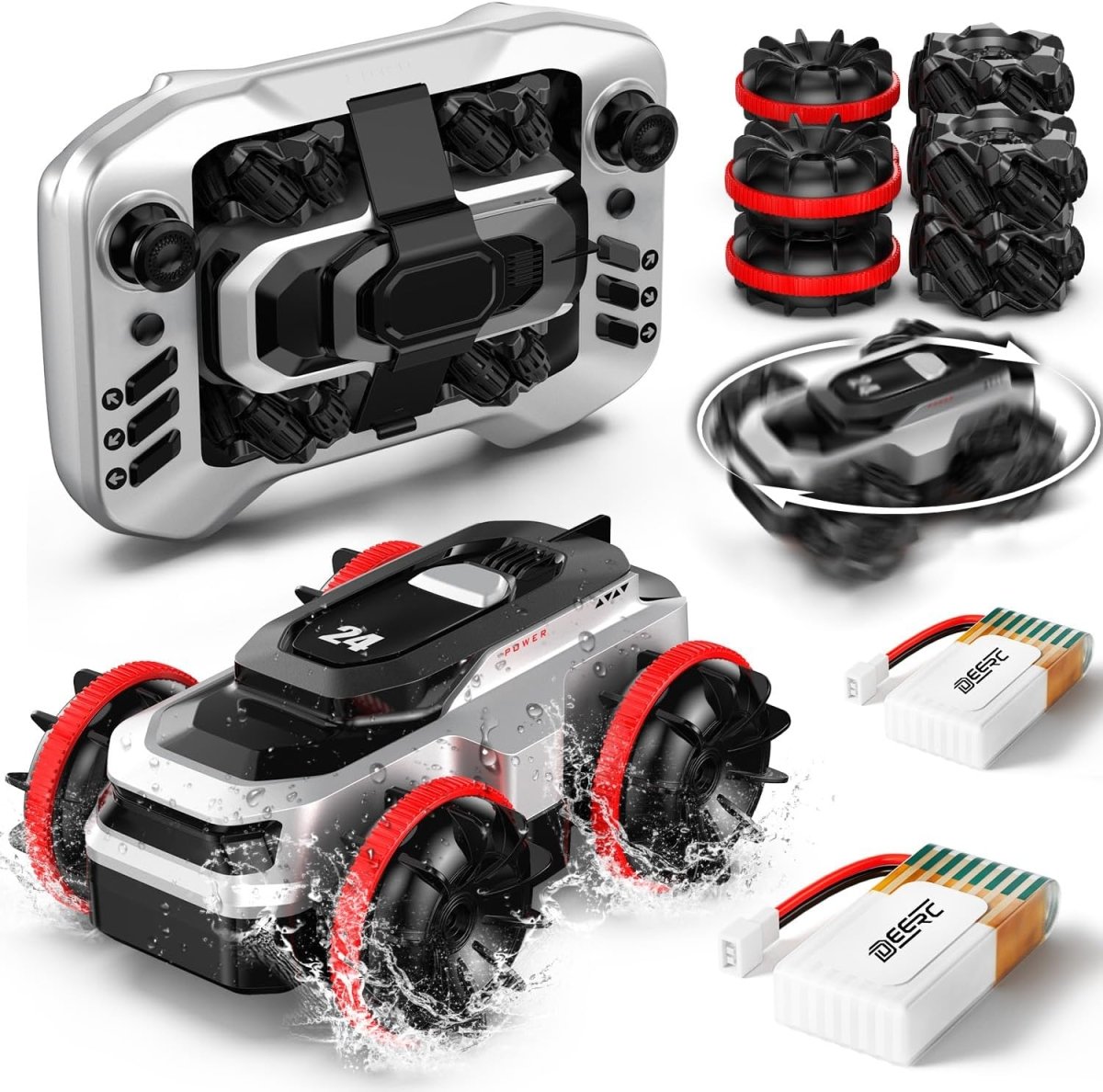 DEERC Remote Control Car for Kids Amphibious Land &amp; Water Convertible RC Car