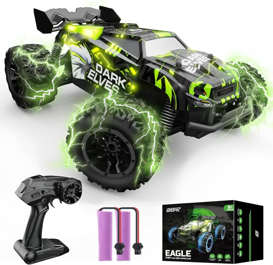 DEERC S767 Glowing Eagle Remote Control Car 2.4G RC Monster Truck W/ 2 Batteries