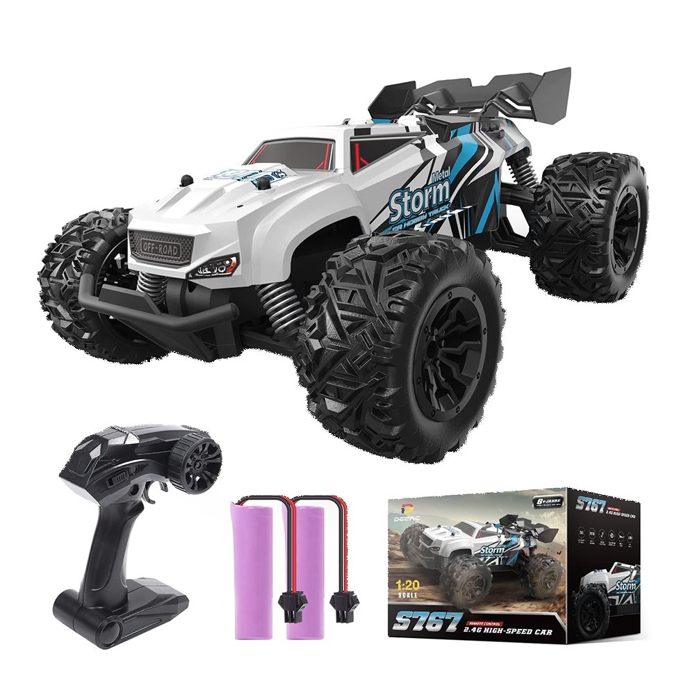 DEERC S767 Remote Control Car 1:20 Scale 2.4G RC Monster Truck W/ 2 Batteries