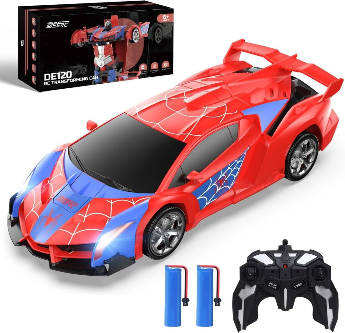 DEERC Spider RC Car Transformer Remote Control Spider Cars 1:18 Scale Robot Toy