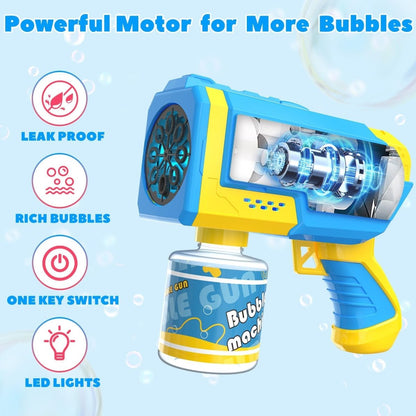 EagleStone 2 Pack Bubble Guns with 4 Bottles Solution Automatic Bubble Machine