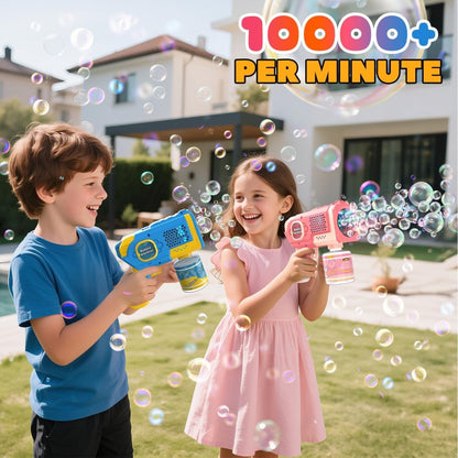 EagleStone 2 Pack Bubble Guns with 4 Bottles Solution Automatic Bubble Machine