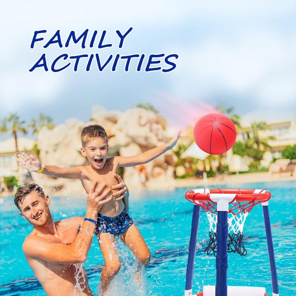 EagleStone Pool Basketball Hoop Floating Inflatable Swimming Pool Outdoor Play Toys