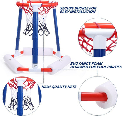 EagleStone Pool Basketball Hoop Floating Inflatable Swimming Pool Outdoor Play Toys