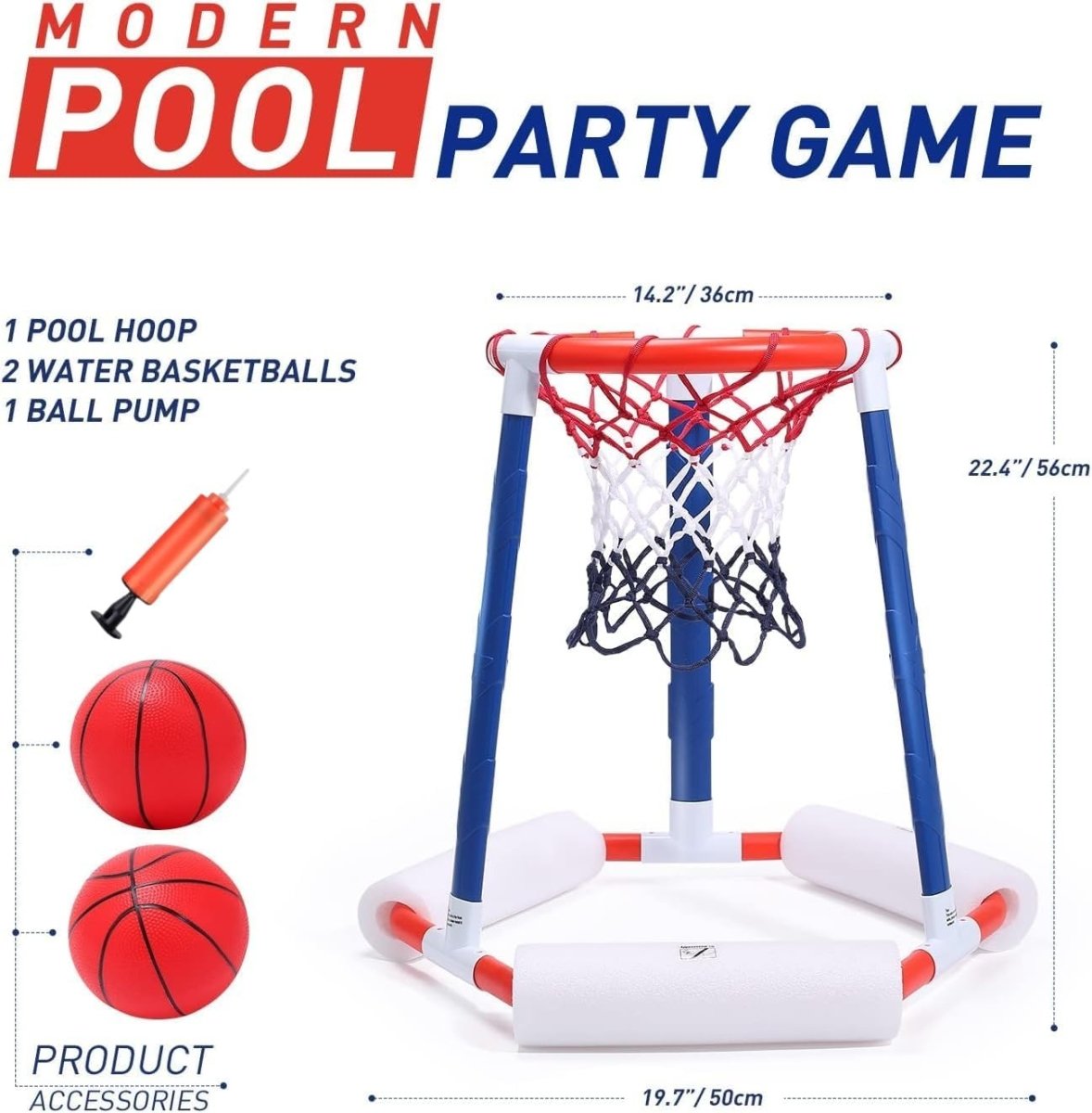 EagleStone Pool Basketball Hoop Floating Inflatable Swimming Pool Outdoor Play Toys